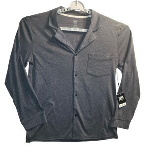 Frye Premium Sleepwear Jersey Notch Collar Top Button‎ Up Shirt Size M